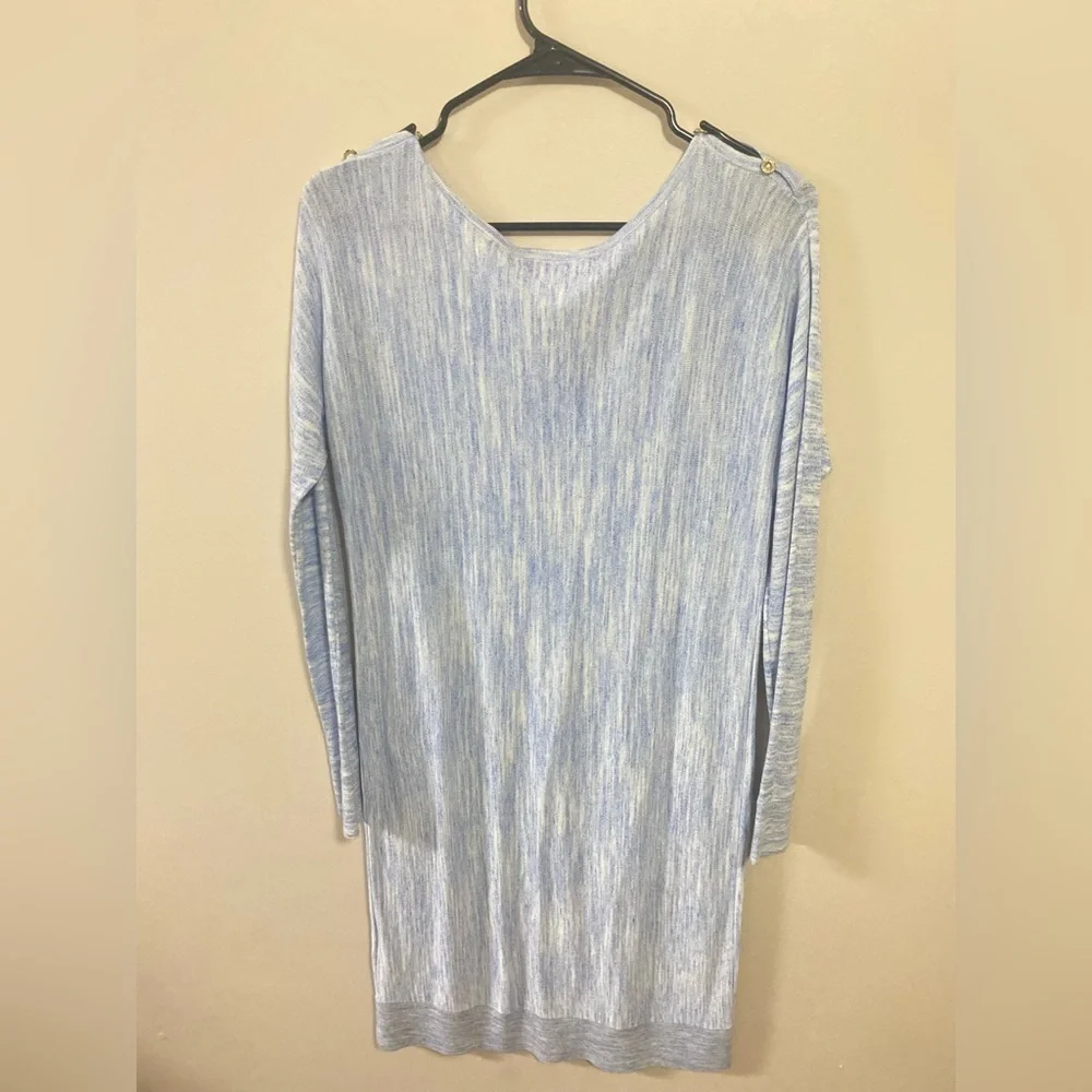 Lilly Pulitzer Size XS Jupiter Dress Lapis Blue Kangaro Pocket Wool Cotton Blend - Picture 4 of 14